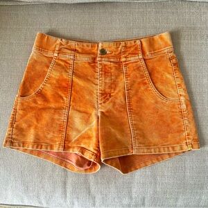 Toad & Co High Rise Velvet Vintage Like Orange Shorts